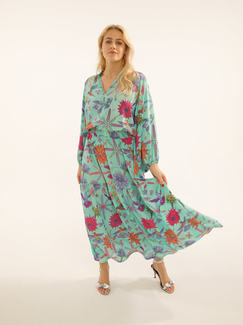 Leo Maxi Dress Viscose Bermuda Hummingbird