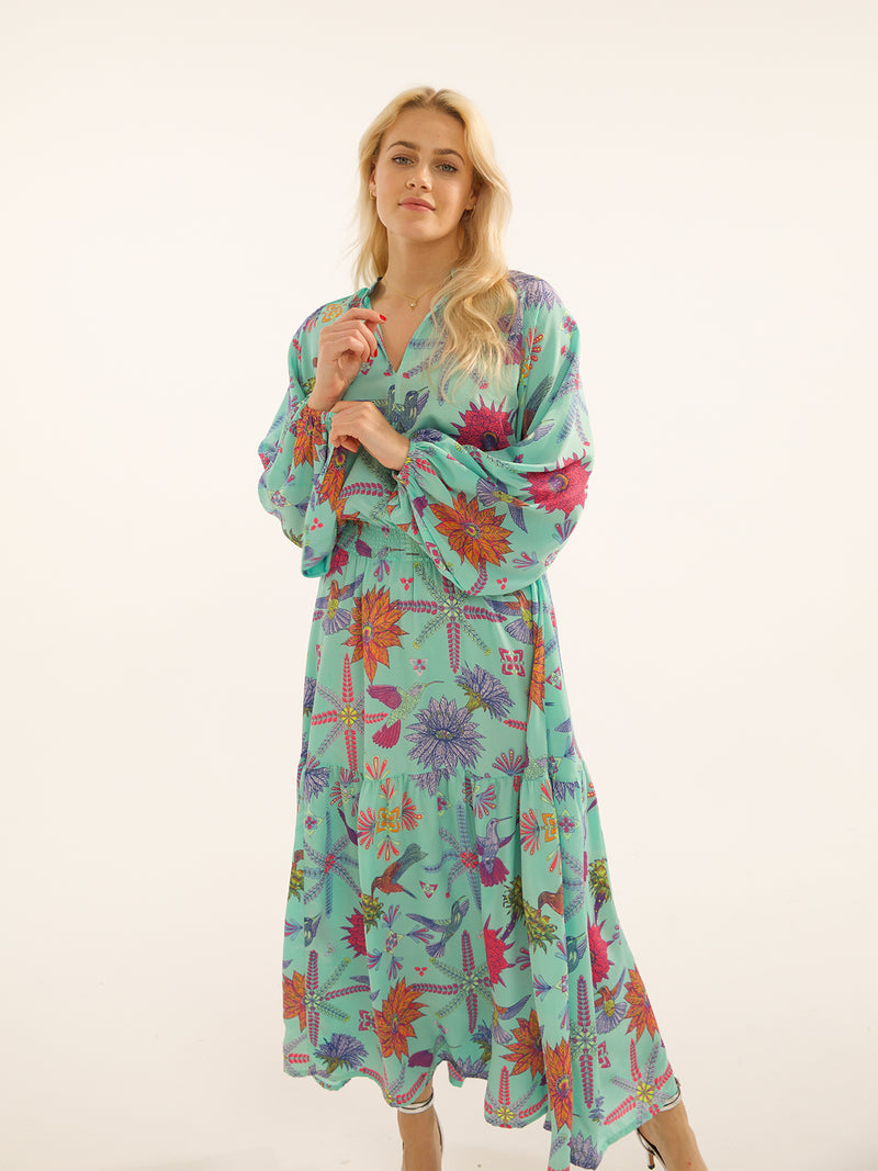 Leo Maxi Dress Viscose Bermuda Hummingbird