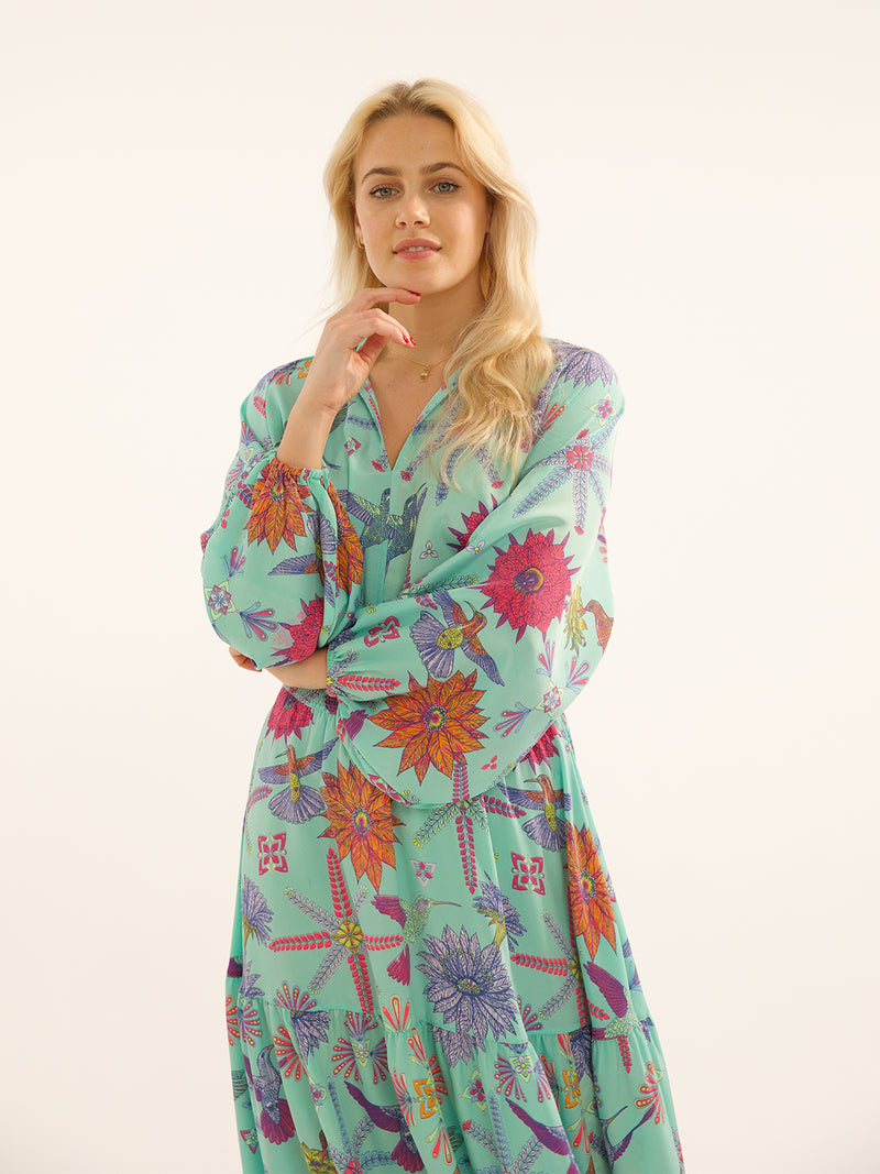 Leo Maxi Dress Viscose Bermuda Hummingbird