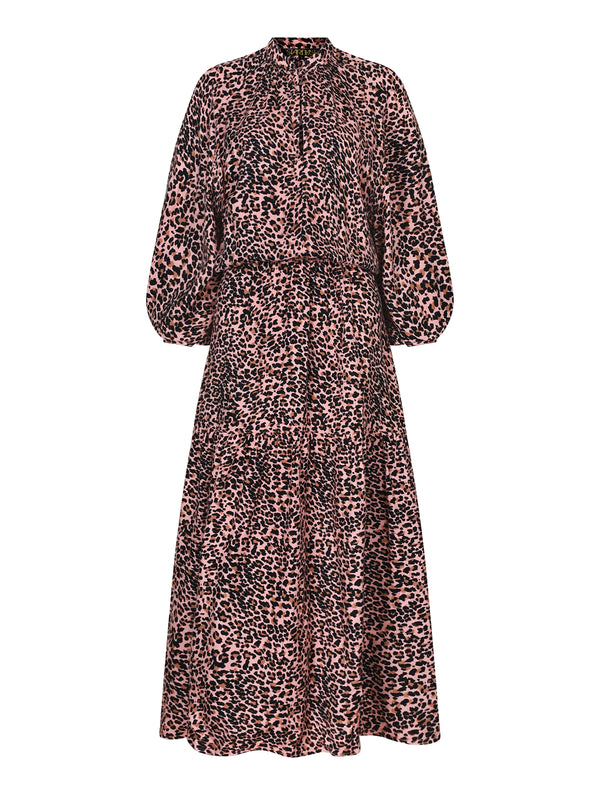 Leo Maxi Dress Blush Leopard