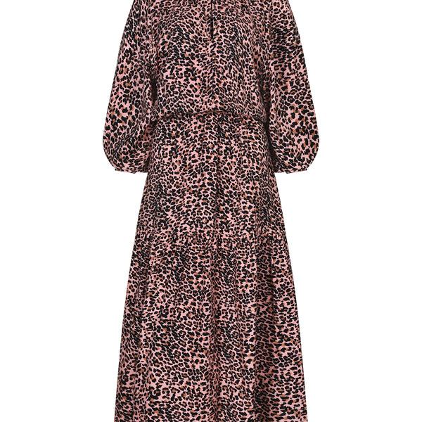 Leo Maxi Dress Blush Leopard