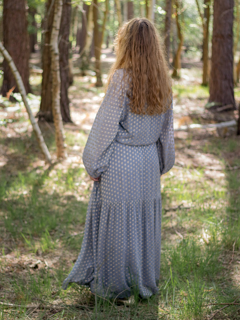 Leo Maxi Dress Grey Metallic