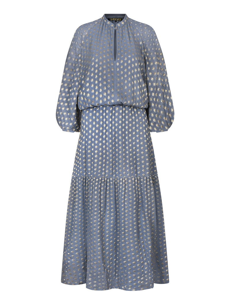 Leo Maxi Dress Grey Metallic