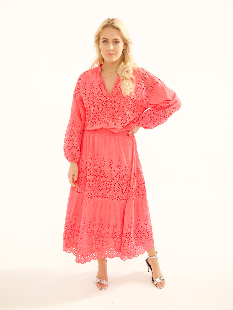 Leo Maxi Dress Neon Pink Shiffle