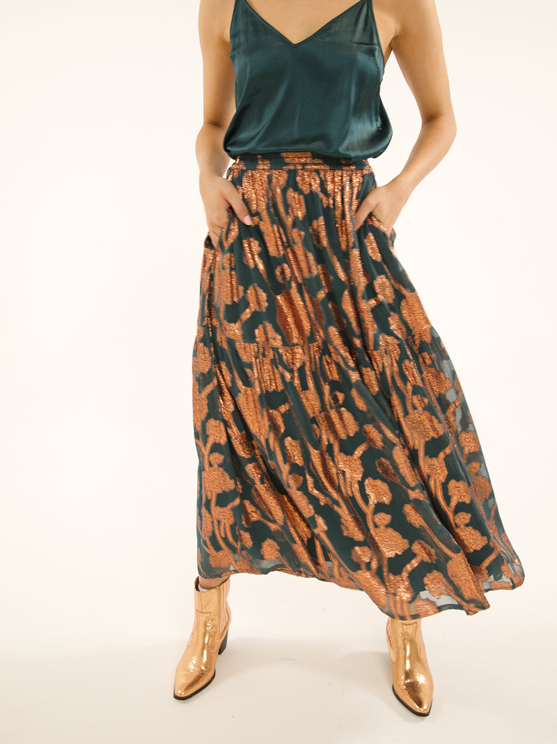 Leo Skirt Emerald & Bronze