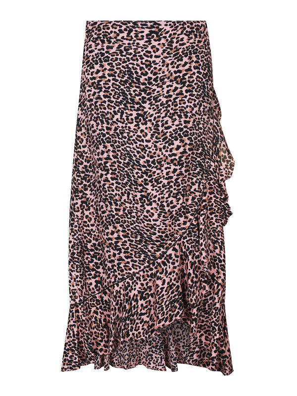 Mia Wrap Skirt Blush Leopard