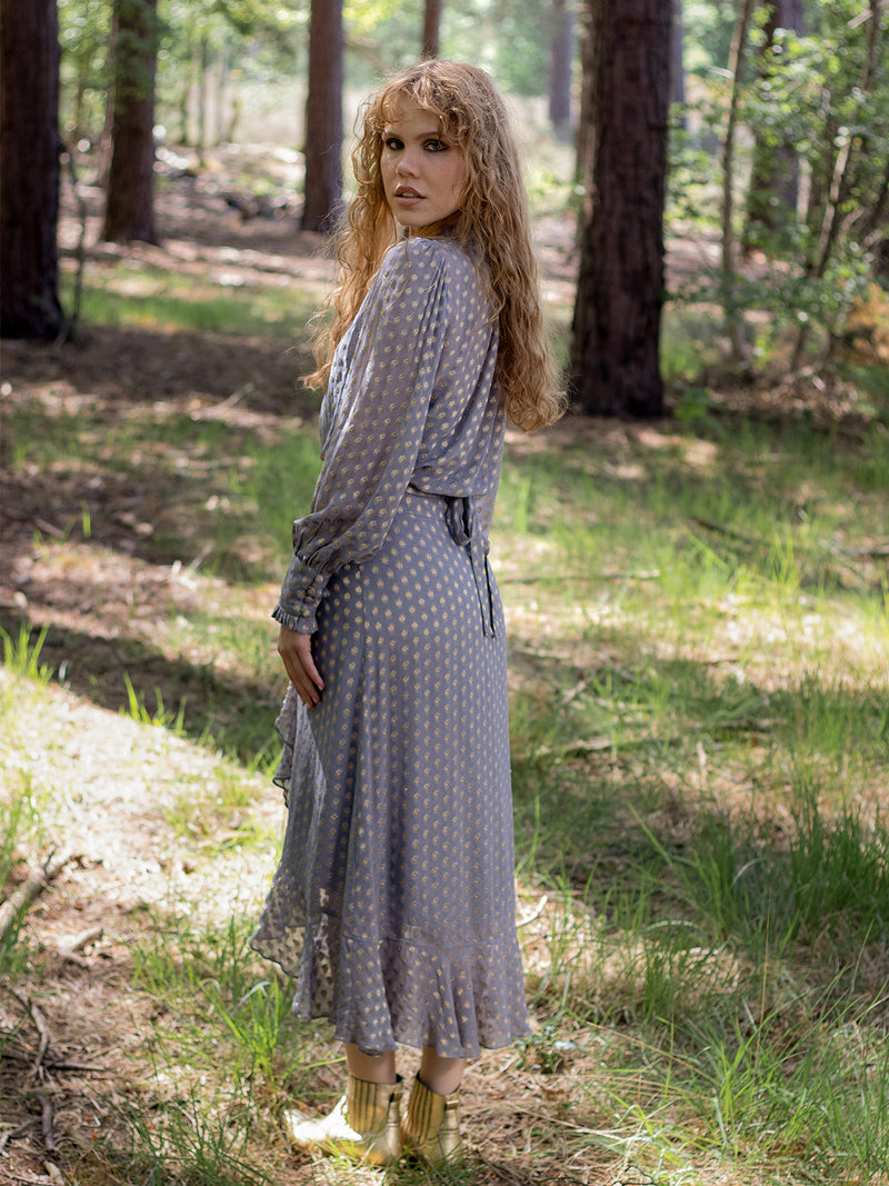 Mia floral hotsell wrap maxi grey
