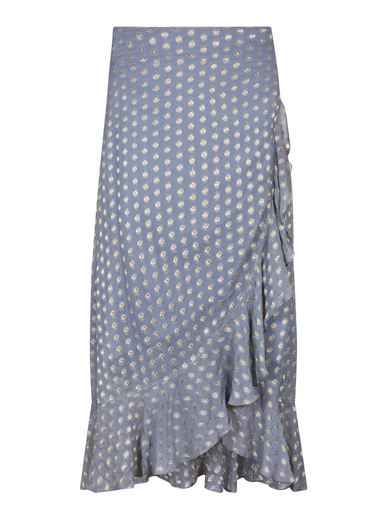Mia Wrap Skirt Grey Metallic Sale