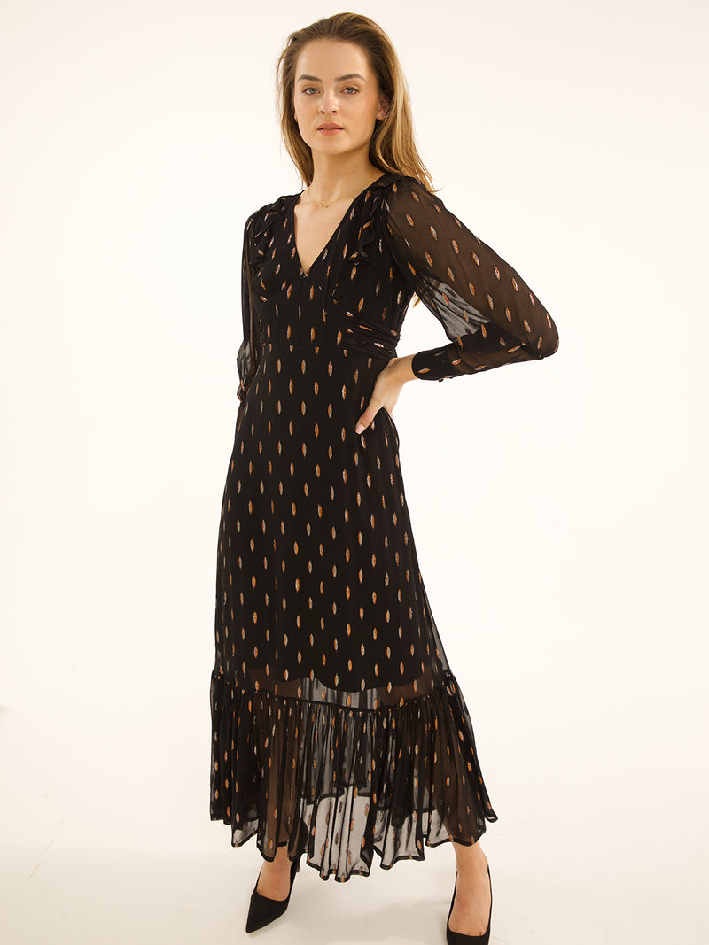 Prairie Dress Black Confetti