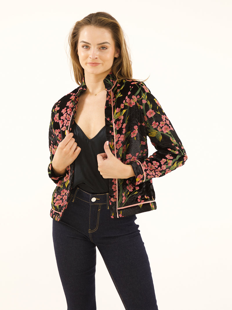 Stella Jacket Black Velvet Blossom Sale