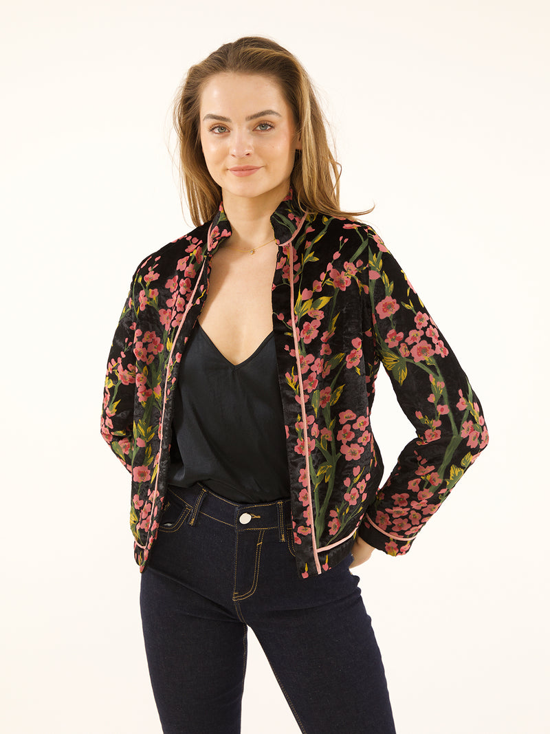 Stella Jacket Black Velvet Blossom Sale