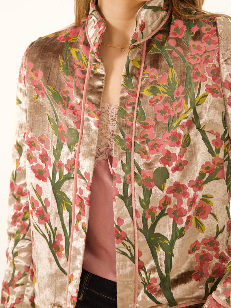 Stella Jacket Grey Velvet Blossom Sale