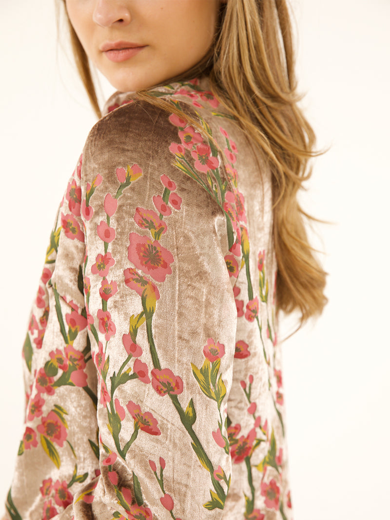 Stella Jacket Grey Velvet Blossom