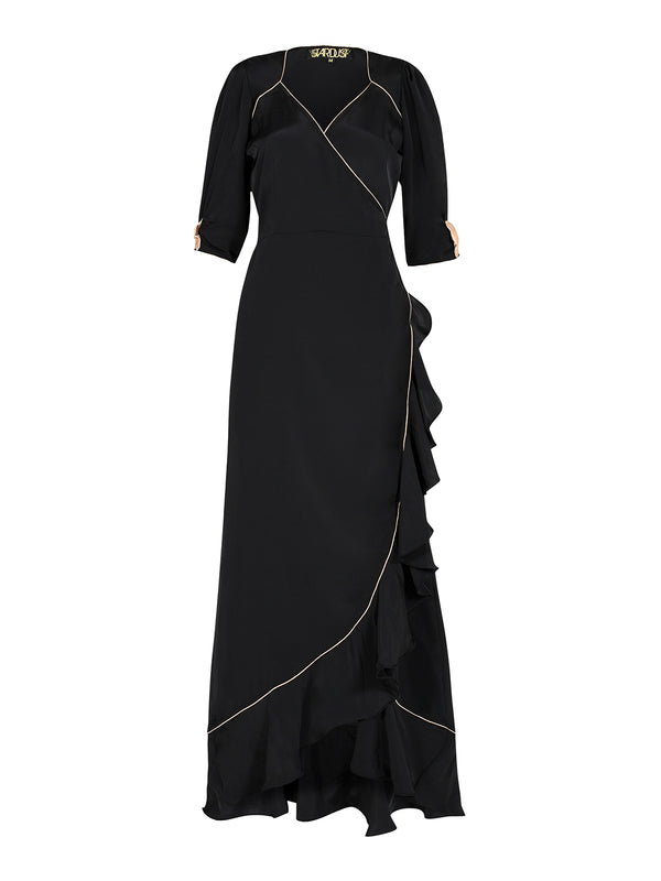 Sweetheart Flamenco Dress Black & Gold