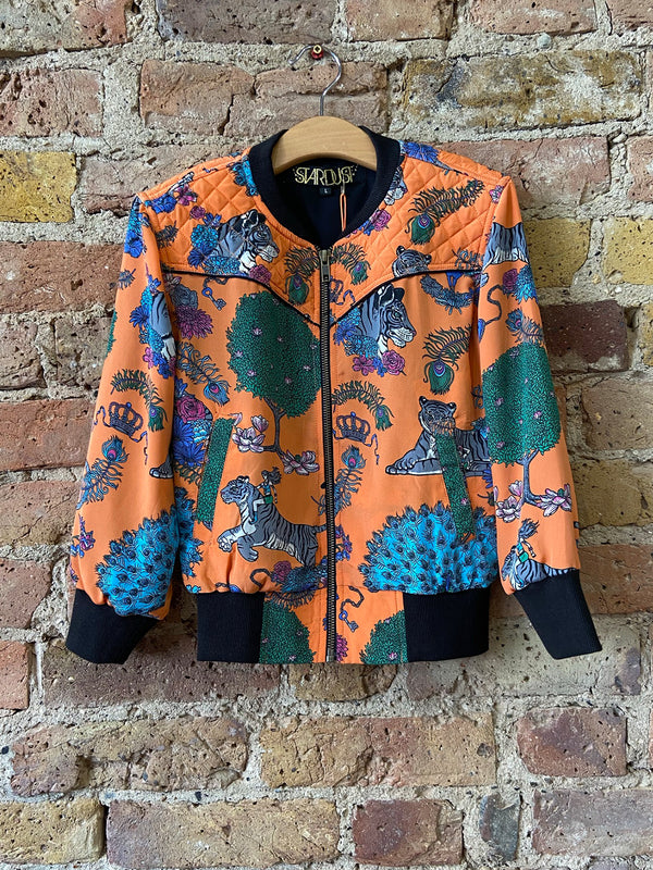 Kids Tiger Bomber Jacket Tangerine