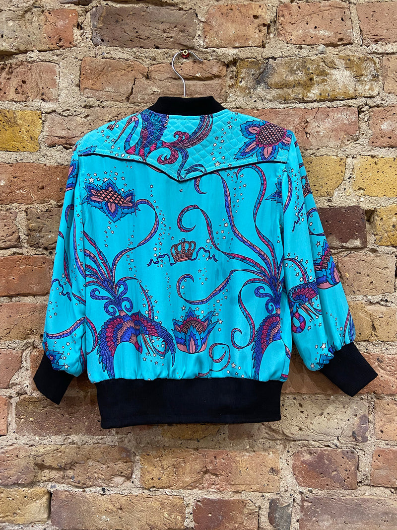 Kids Bird Bomber Jacket Teal