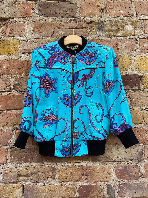 Kids Bird Bomber Jacket Teal