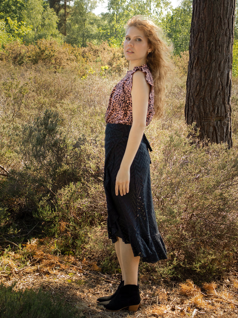 Victoria Sun Blouse Blush Leopard Sale