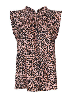 Victoria Sun Blouse Blush Leopard