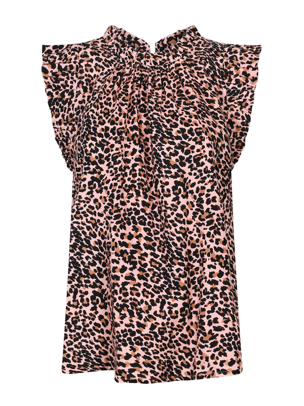 Victoria Sun Blouse Blush Leopard