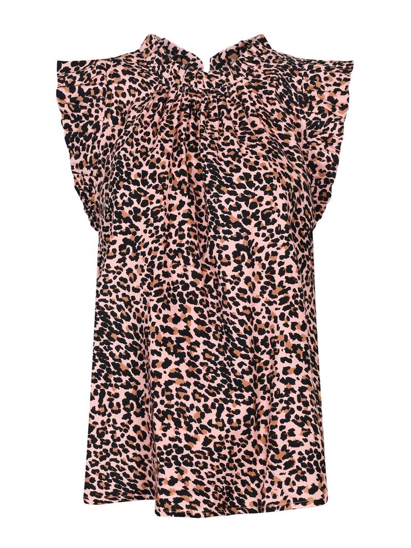 Victoria Sun Blouse Blush Leopard Sale