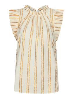 Victoria Sun Blouse Gold Stripe Cotton
