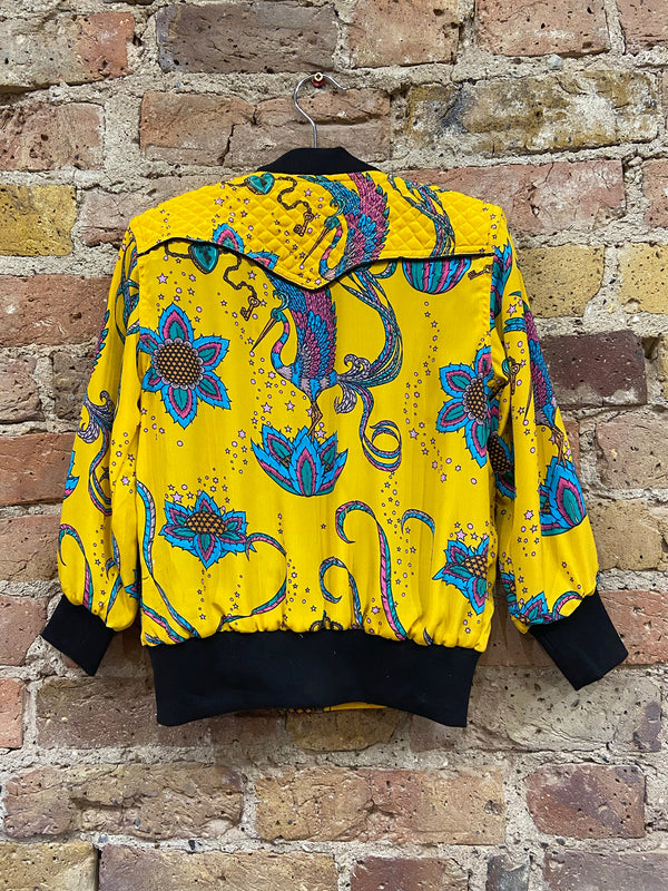 Kids Bird Bomber Jacket Yellow