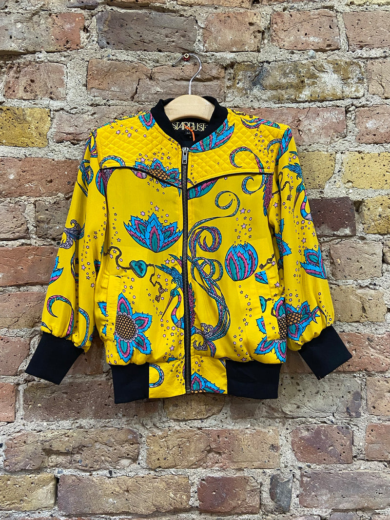 Kids Bird Bomber Jacket Yellow